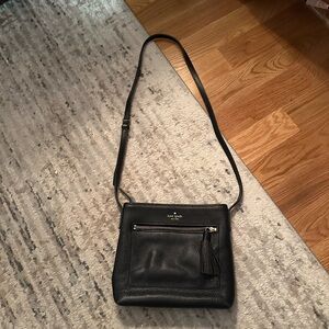 Kate Spade pebbled leather black station bag